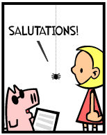 HER! (Girl vs Pig) #67 — her spider! — panel 3