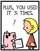 HER! (Girl vs Pig) #72 — her book report! — panel 4