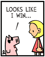 HER! (Girl vs Pig) #77 — her leg! — panel 1