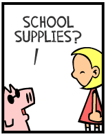 HER! (Girl vs Pig) #89 — her purchases! — panel 4
