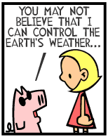 HER! (Girl vs Pig) #8 — her weather! — panel 1