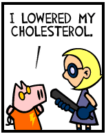 HER! (Girl vs Pig) #99 — her cholesterol! — panel 1
